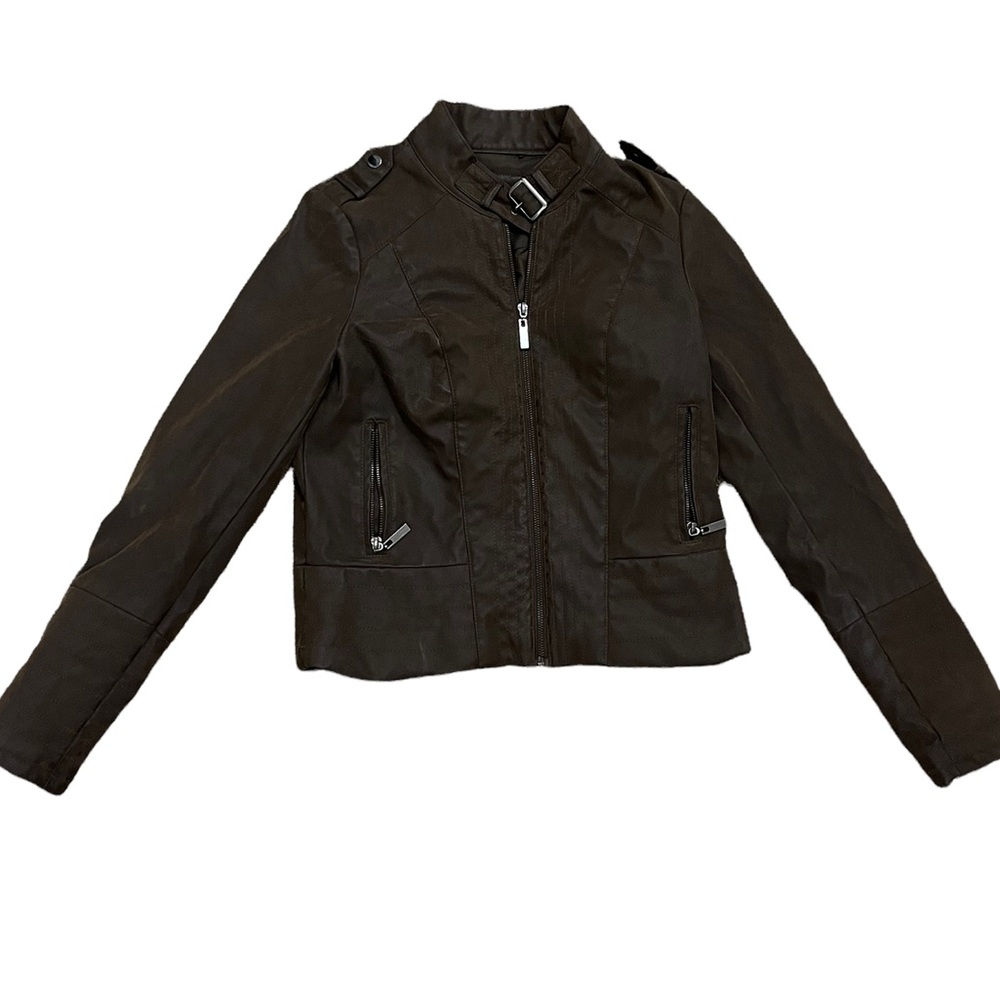 DARK BROWN MOTO JACKET